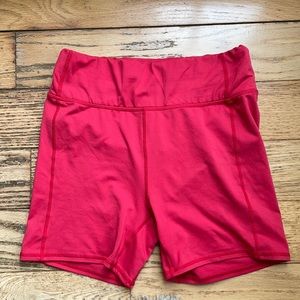 Red free people bike shorts